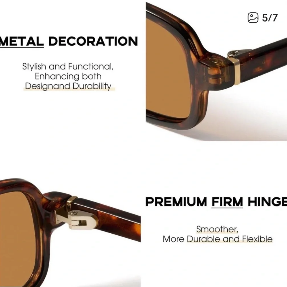 Women Small Narrow Rectangle Sunglasses UV400 Retro 90s with Case